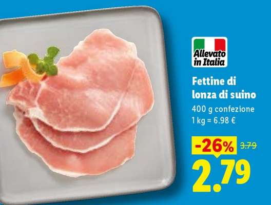 Fettine di lonza di suino