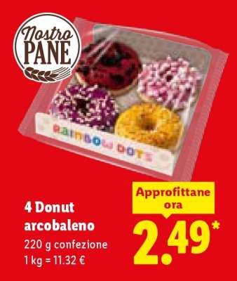4 Donut arcobaleno