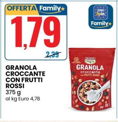 GRANOLA CROCCANTE CON FRUTTI ROSSI