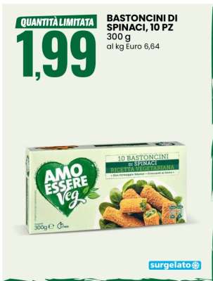 BASTONCINI DI SPINACI, 10 PZ