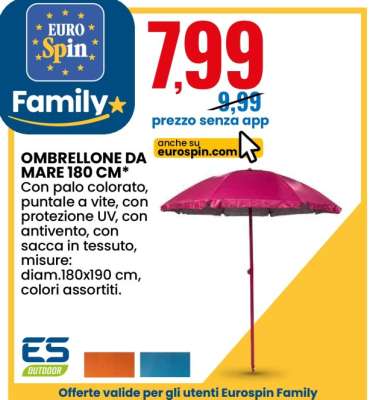 OMBRELLONE DA MARE 180 CM