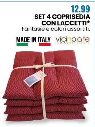 SET 4 COPRISEDIA CON LACCETTI