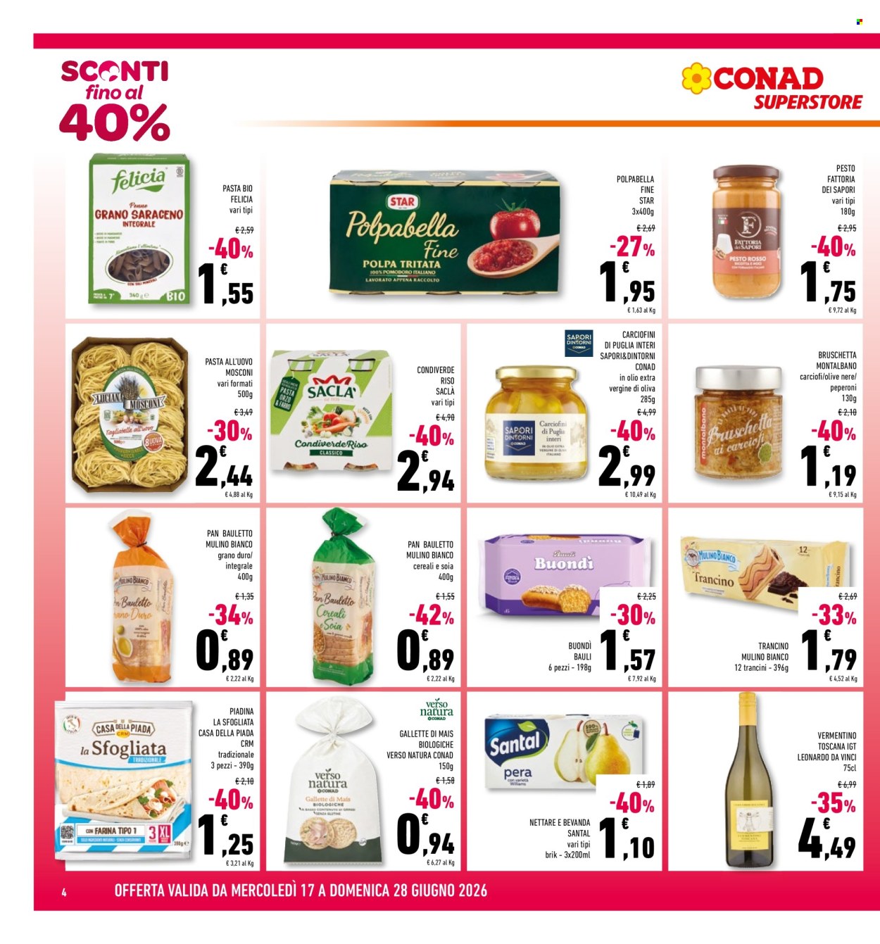 Volantino Conad Superstore - 17/6/2026 - 28/6/2026. Pagina 4