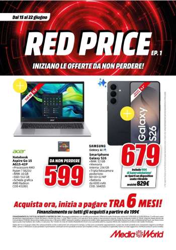 Volantino MediaWorld - 15/6/2026 - 22/6/2026.