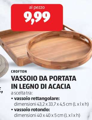 VASSOIO DA PORTATA IN LEGNO DI ACACIA