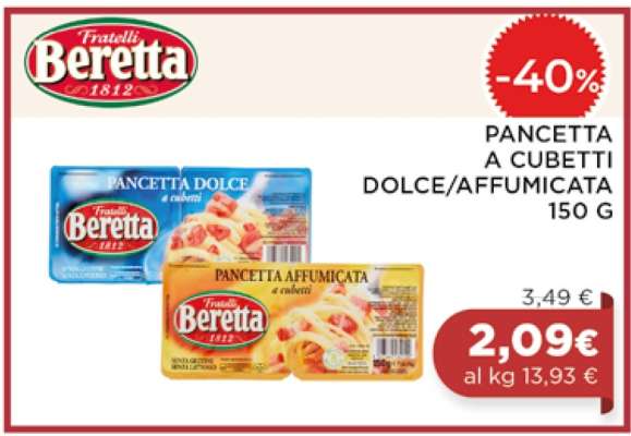 Fratelli Beretta Pancetta a Cubetti Dolce/Affumicata 150 g