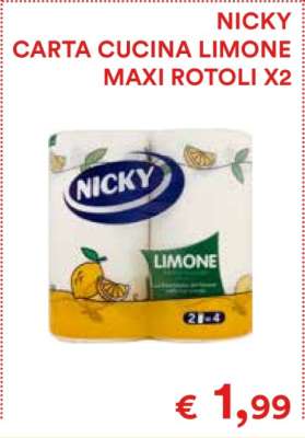 NICKY CARTA CUCINA LIMONE MAXI ROTOLI X2
