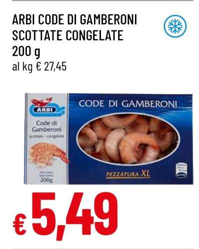 ARBI CODE DI GAMBERONI SCOTTATE CONGELATE