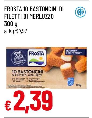 FROSTA 10 BASTONCINI DI FILETTI DI MERLUZZO