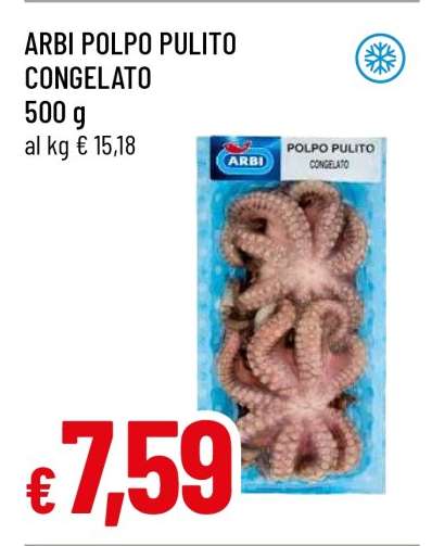 ARBI POLPO PULITO CONGELATO