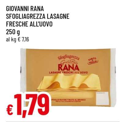 GIOVANNI RANA SFOGLIAGREZZA LASAGNE FRESCHE ALL'UOVO