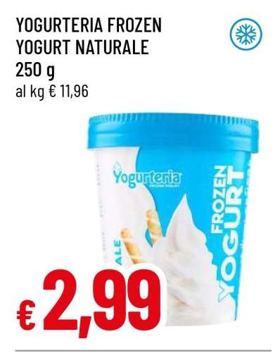 YOGURTERIA FROZEN YOGURT NATURALE