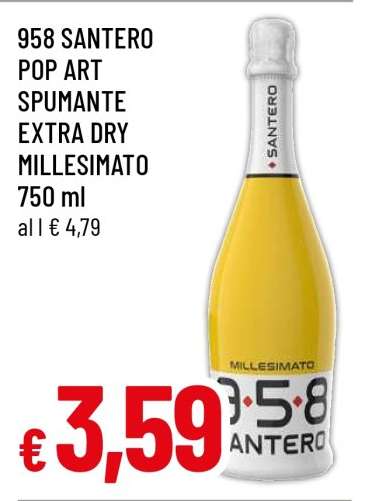 958 SANTERO POP ART SPUMANTE EXTRA DRY MILLESIMATO 750 ml