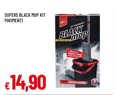 SUPER5 BLACK MOP KIT PAVIMENTI