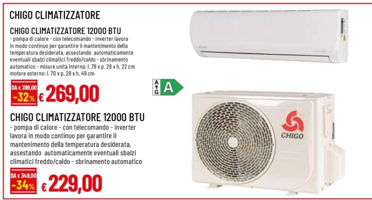 CHIGO CLIMATIZZATORE 12000 BTU