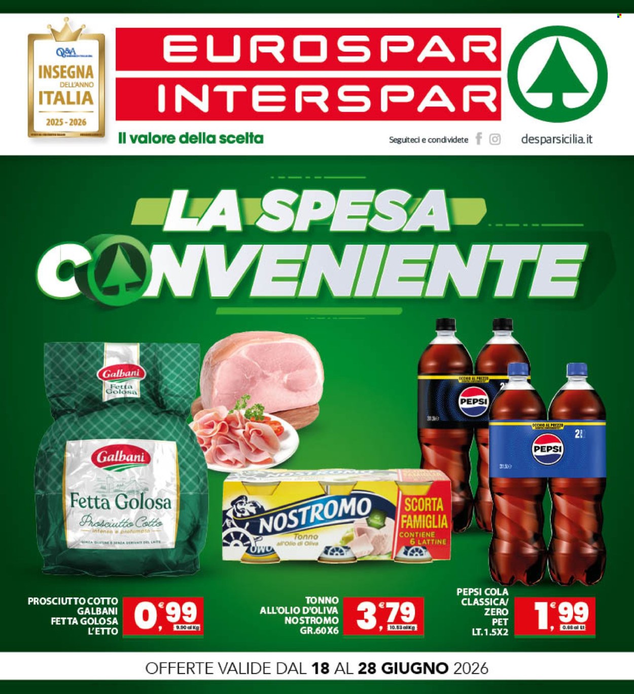 Volantino Eurospar - 18/6/2026 - 28/6/2026. Pagina 1