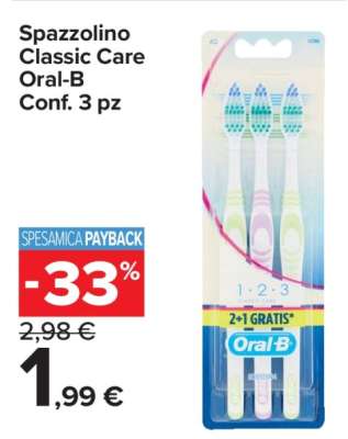 Spazzolino Classic Care Oral-B Conf. 3 pz