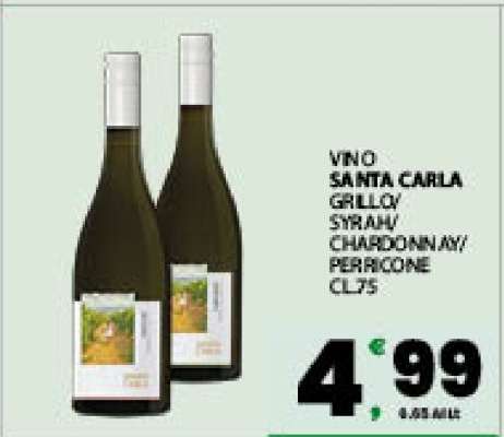 VINO SANTA CARLA GRILLO/SYRAH/CHARDONNAY/PERRICONE CL.75