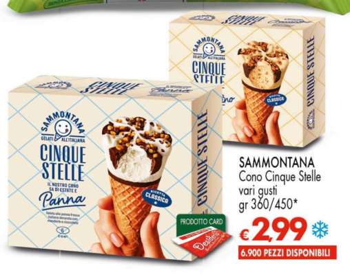 SAMMONTANA Cono Cinque Stelle vari gusti