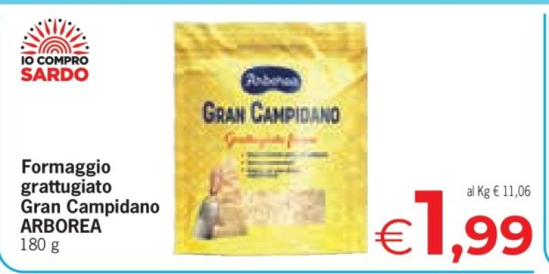 Formaggio grattugiato Gran Campidano ARBOREA