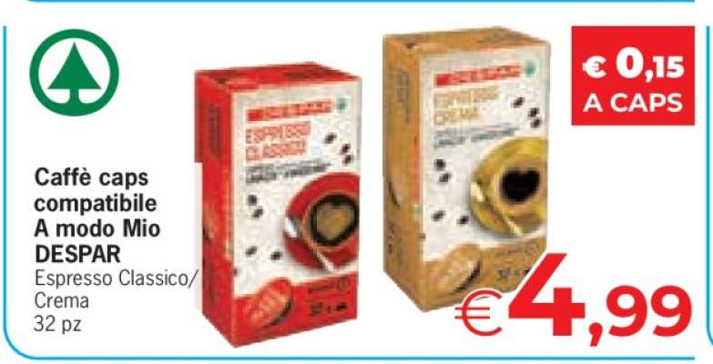 Caffè caps compatibile A modo Mio DESPAR