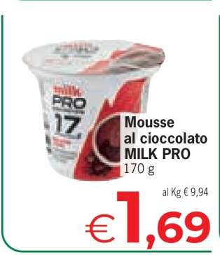 Mousse al cioccolato MILK PRO