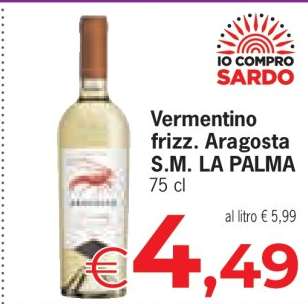 Vermentino frizz. Aragosta S.M. LA PALMA