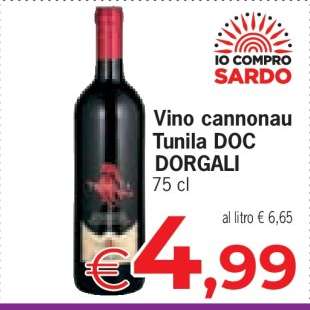 Vino cannonau Tunila DOC DORGALI