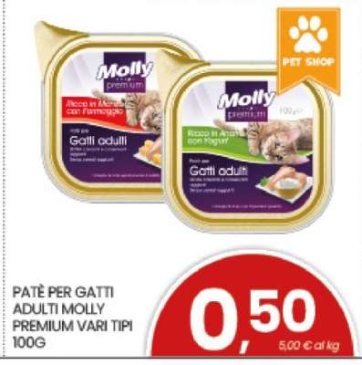 PATÈ PER GATTI ADULTI MOLLY PREMIUM VARI TIPI