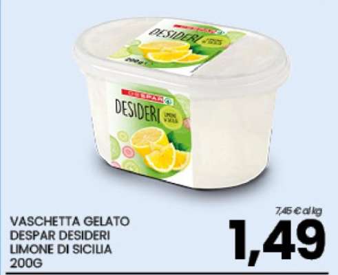 VASCHETTA GELATO DESPAR DESIDERI LIMONE DI SICILIA 200G
