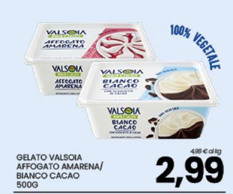 GELATO VALSOIA AFFOGATO AMARENA/BIANCO CACAO