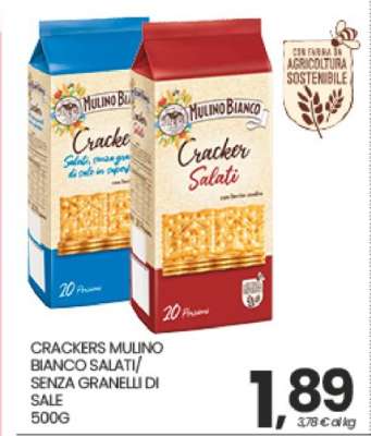 CRACKERS MULINO BIANCO SALATI/ SENZA GRANELLI DI SALE