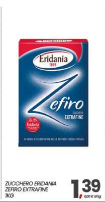 ZUCCHERO ERIDANIA ZEFIRO EXTRAFINE 1KG