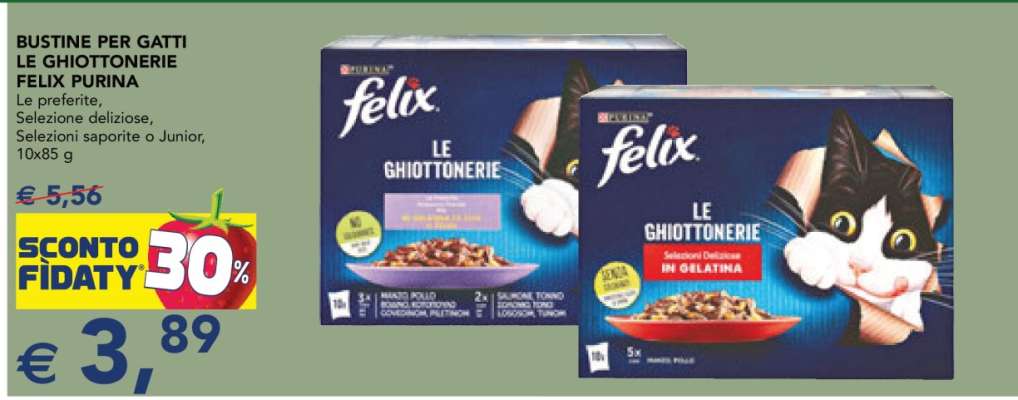 BUSTINE PER GATTI LE GHIOTTONERIE FELIX PURINA