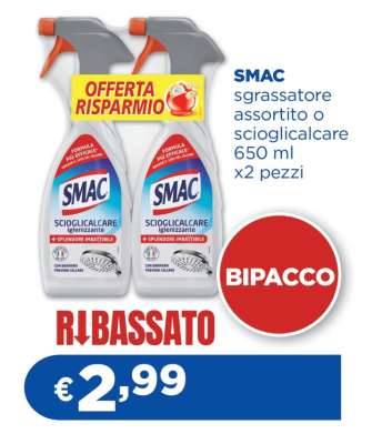 SMAC sgrassatore assortito o scioglicalcare 650 ml x2 pezzi