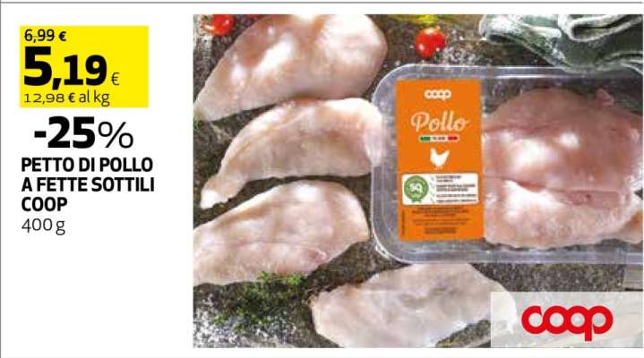 Petto di Pollo a Fette Sottili Coop