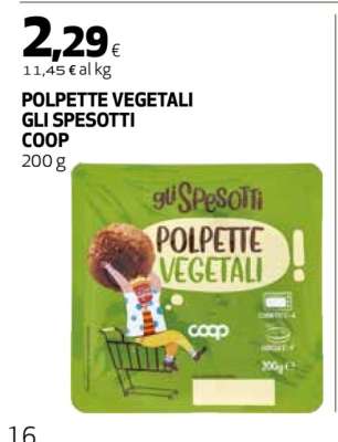 POLPETTE VEGETALI GLI SPESOTTI COOP