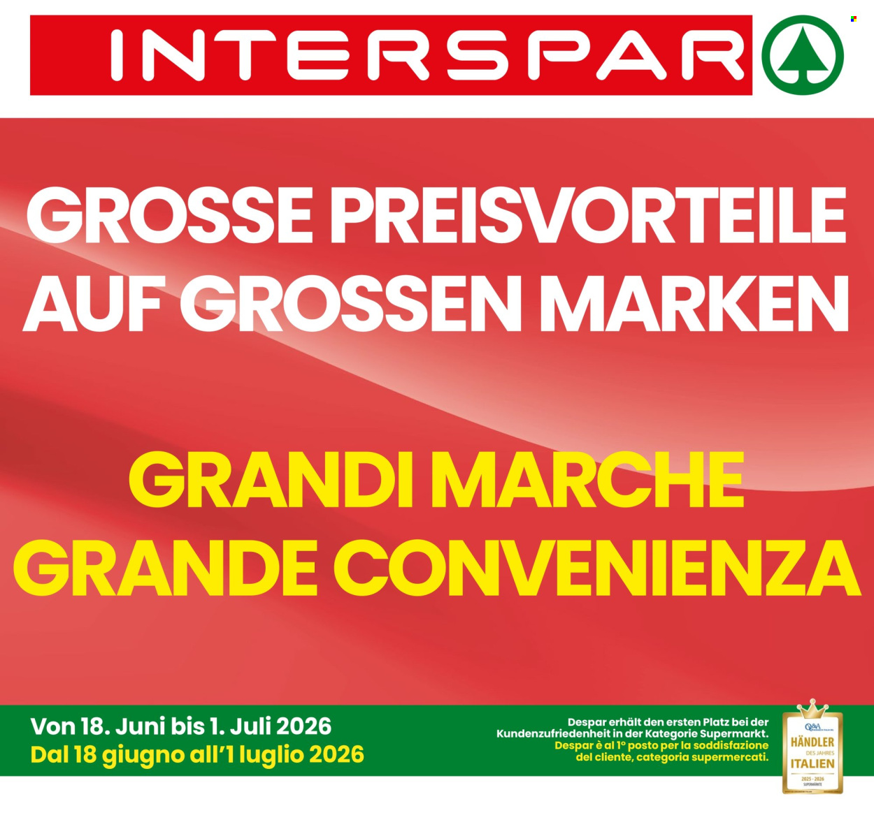 Volantino Interspar - 18/6/2026 - 1/7/2026. Pagina 1