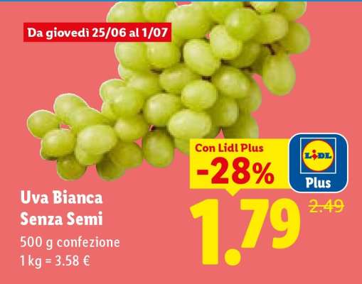 Uva bianca senza semi