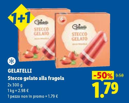 Gelatelli Stecco gelato alla fragola