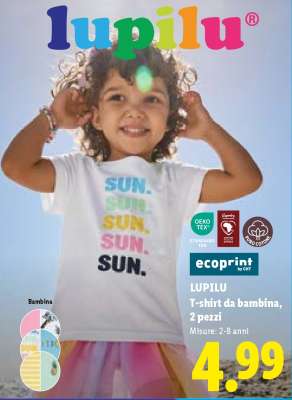 LUPILU T-shirt da bambina, 2 pezzi