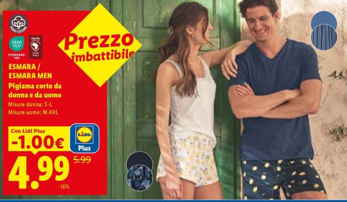 ESMARA / ESMARA MEN Pigiama corto da donna e da uomo