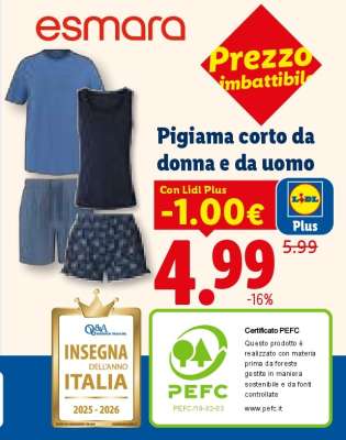 Pigiama corto da donna e da uomo