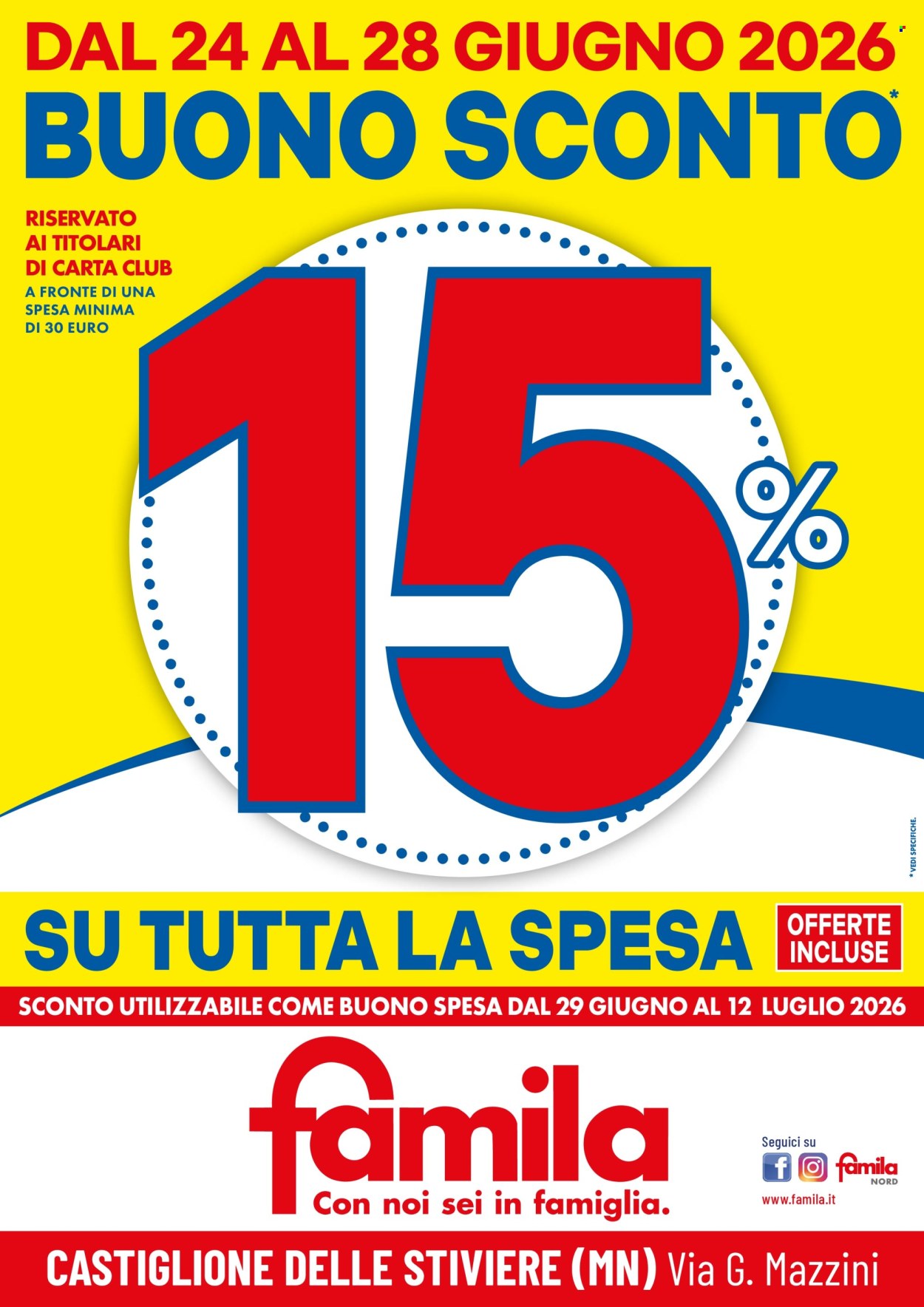 Volantino Famila - 24/6/2026 - 28/6/2026. Pagina 1