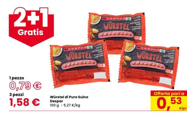 Würstel di Puro Suino Despar