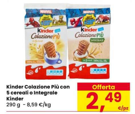 Kinder Colazione Più con 5 cereali o Integrale Kinder