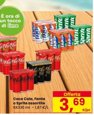 Coca Cola, Fanta o Sprite assortite