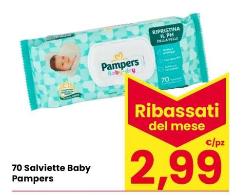 70 Salviette Baby Pampers