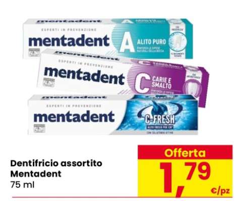 Dentifricio assortito Mentadent