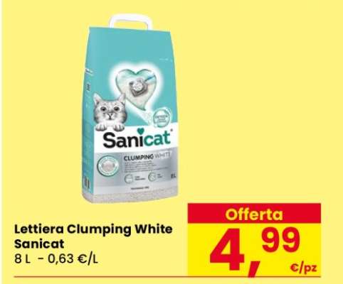 Lettiera Clumping White Sanicat